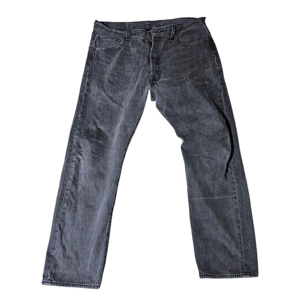 Vintag 90s Levis 501 35x32 Black Denim Jeans Button Fly Mexico Actual Size 35x30